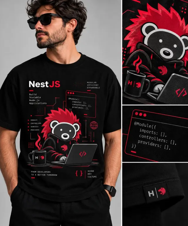 Camiseta NestJS Mascote